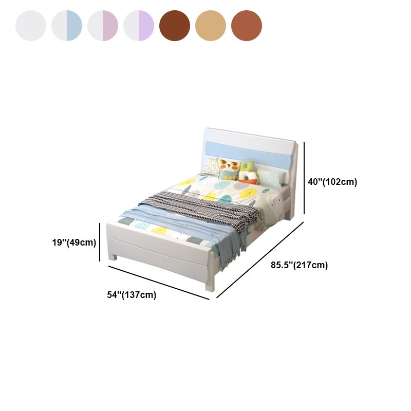 Contemporary Wood Panel Standard Bed, Rectangular Headboard Bed