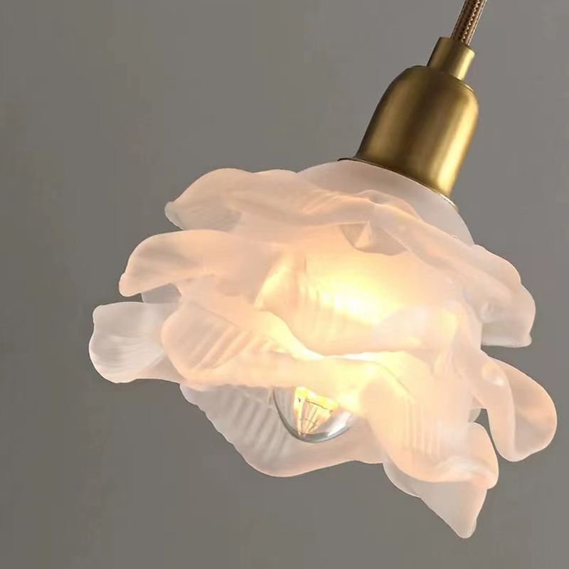 Flower Wall Lighting Modern Glass 1 Light Rustic Wall Sconces in Gold