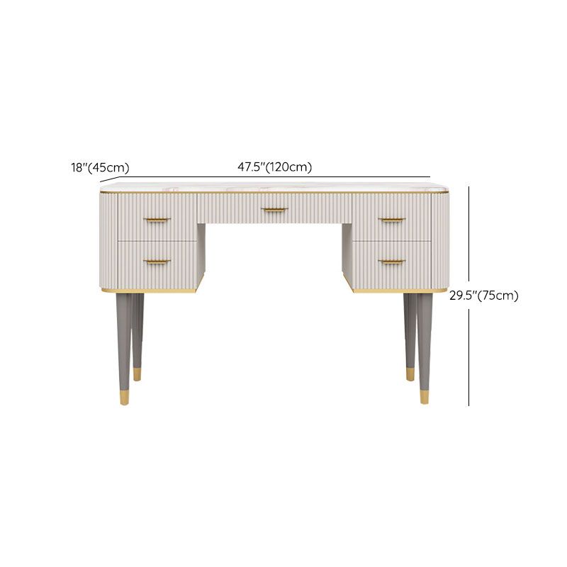 Contemporary Makeup Vanity Set 5-Drawers Vanity Dressing Table Set