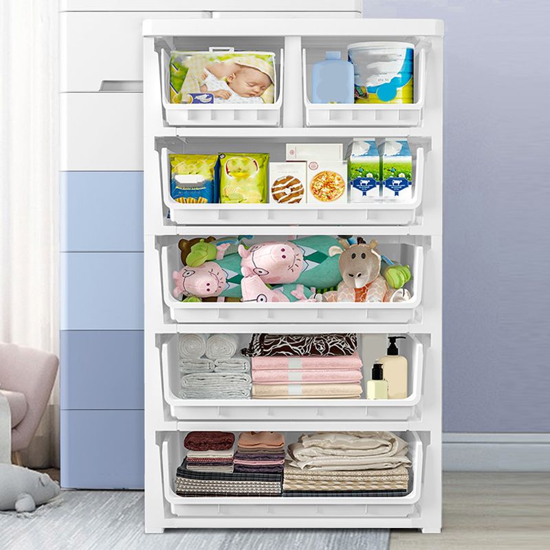 Modern Style Non-Hanging Armoire Plastic Home Cabinet with Drawers