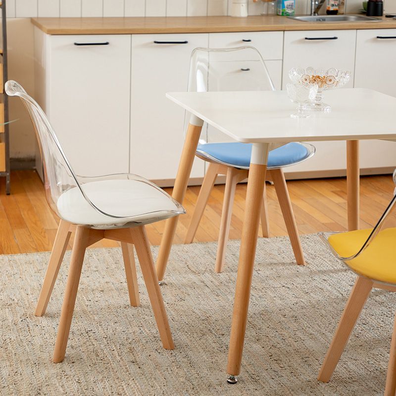 Modern Style Indoor-Outdoor Plastic Side Chair Set Clear Stack Dining Chair