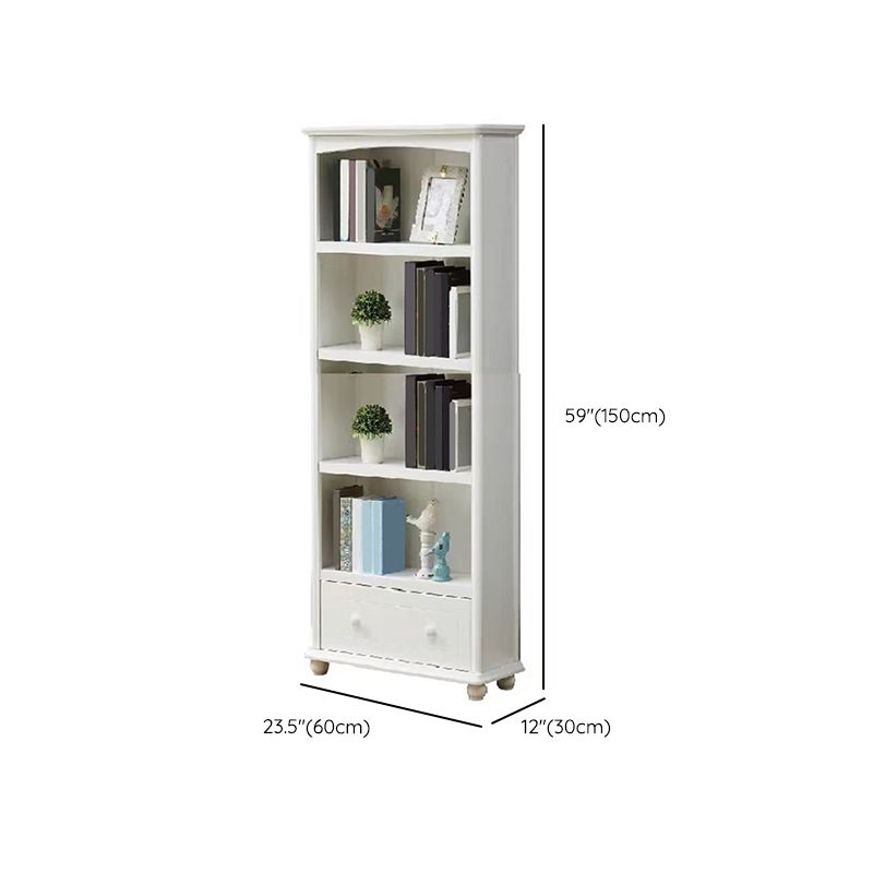 Wooden Closed Back Bookcase Standard Contemporary Bookshelf with Shelves