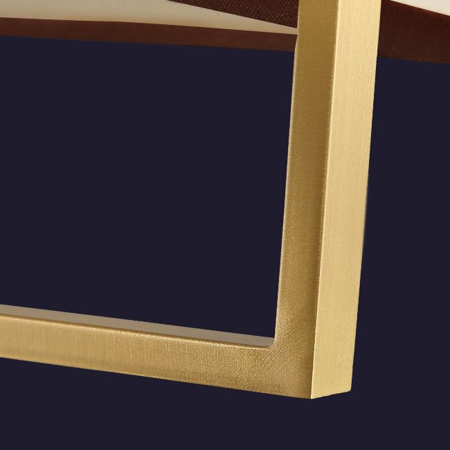 Minimalistische rechteckige Pendelleuchte Lampenmaterial 1 Kopf Diner hängende Licht mit Rahmen in Gold