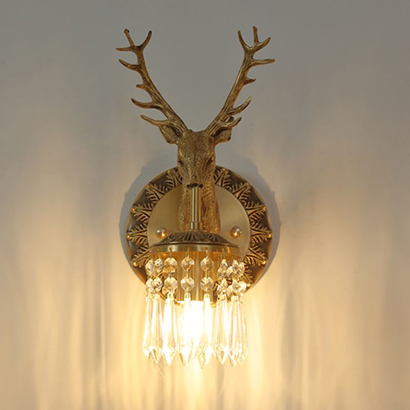 Crystal and Brass Vanity Lighting Modern Wall Light Fixture for Bathroom