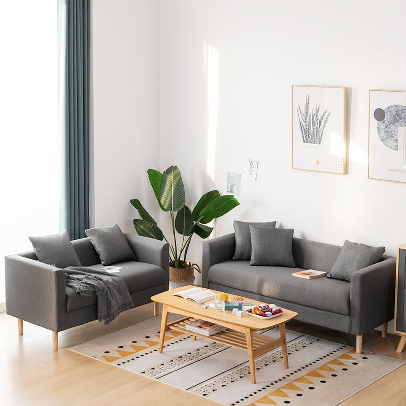 Linen Sofa Tuxedo Arm Tight Back 23.62" Wide Sofa for 3 people