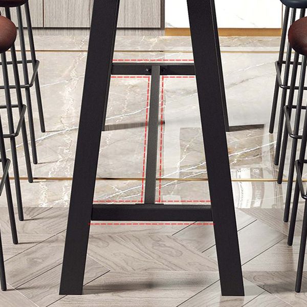 Rectangle Pine Solid Wood Trestle Base Bar Table for Kitchen Dining Room