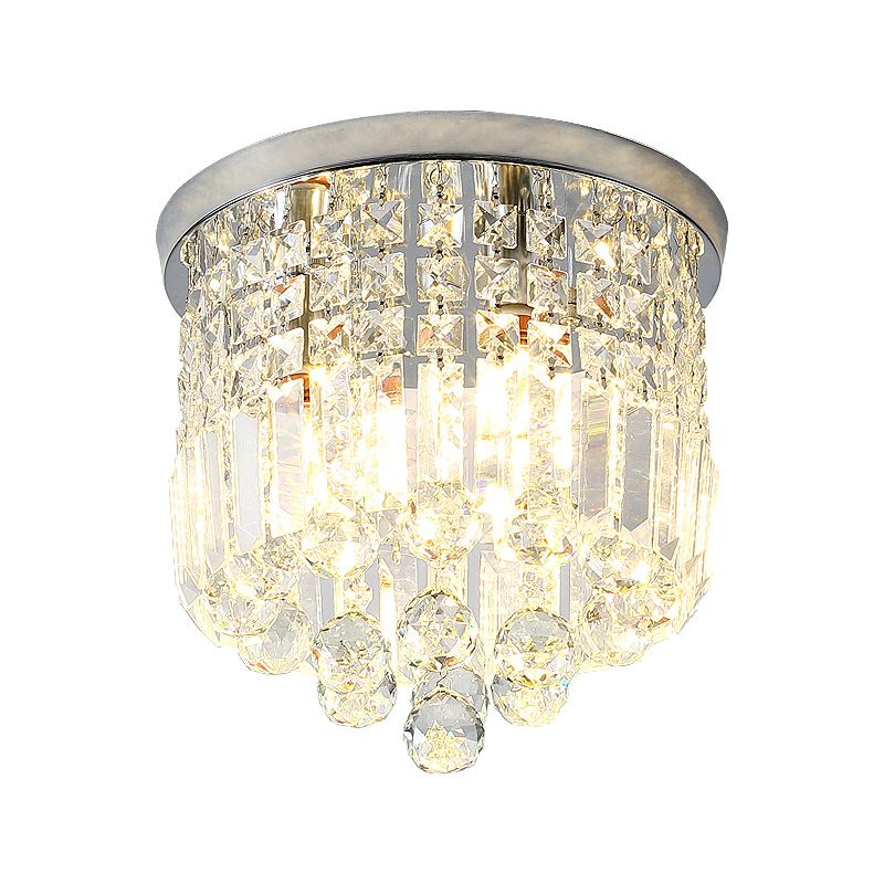 Teardrop Close to Ceiling Lighting Modern Style Crystal Chrome Ceiling Light Fixture