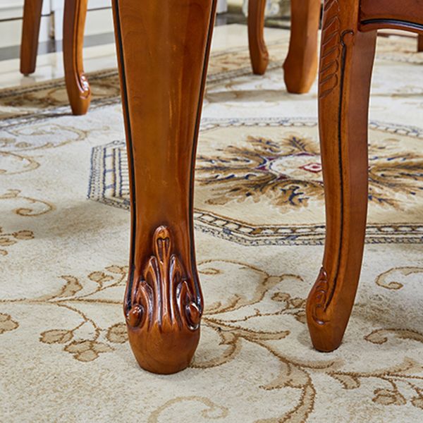 Table à manger moderne de forme rectangulaire Tableau brun à tons bruns avec 4 jambes