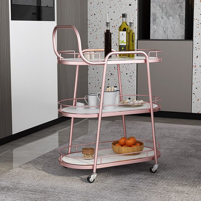 32.28" High Rolling Contemporary Prep Table Metal Prep Table with Open Storage