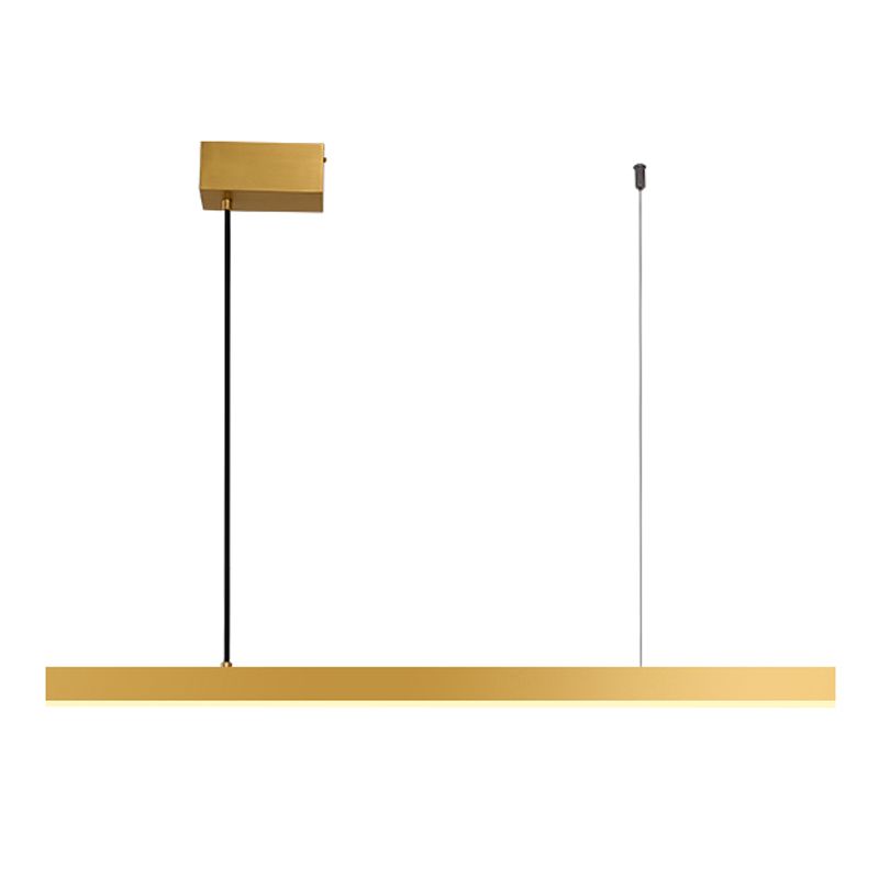 Modern Copper Island Lighting Fixtures Linear 1-Light Restaurant LED Suspension Lamp