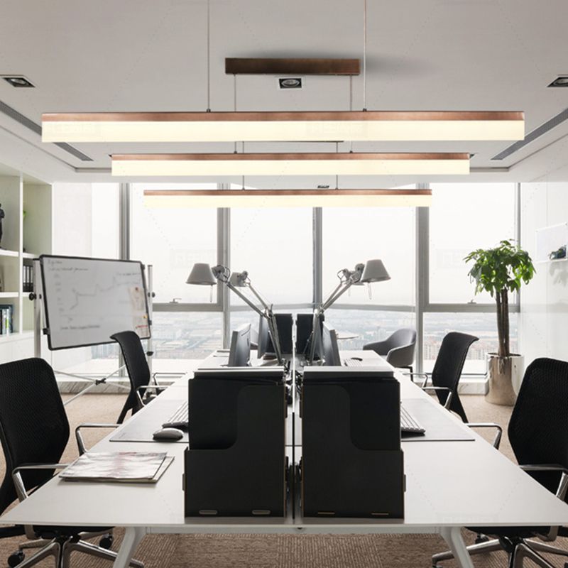 Modern Minimalist Style Linear Pendant Lighting Fixture Acrylic Hanging Lamps for Living Room