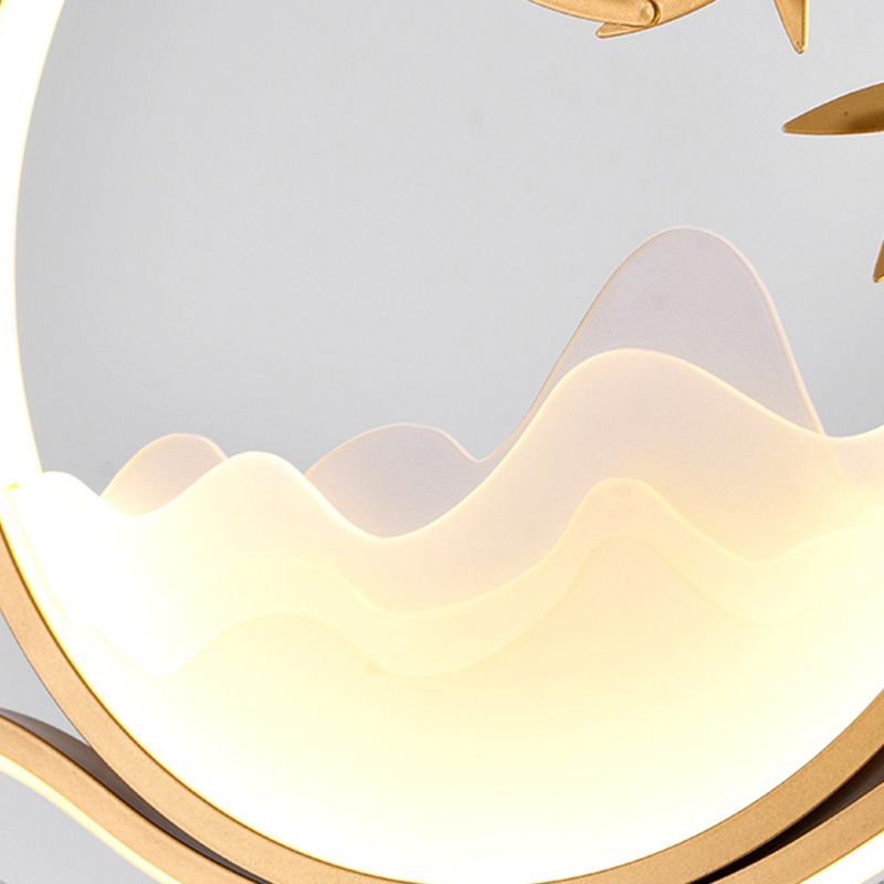 Modern LED Island Lighting Circle Metal Chandelier Light Fixture for Dining Room