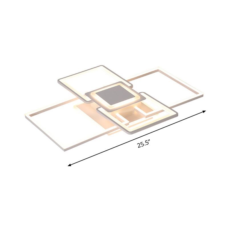 Frame Flush Mount Simple Acrylic 21.5"/25.5"/31.5" Wide LED White/Coffee Ceiling Light Fixture in Warm/White Light