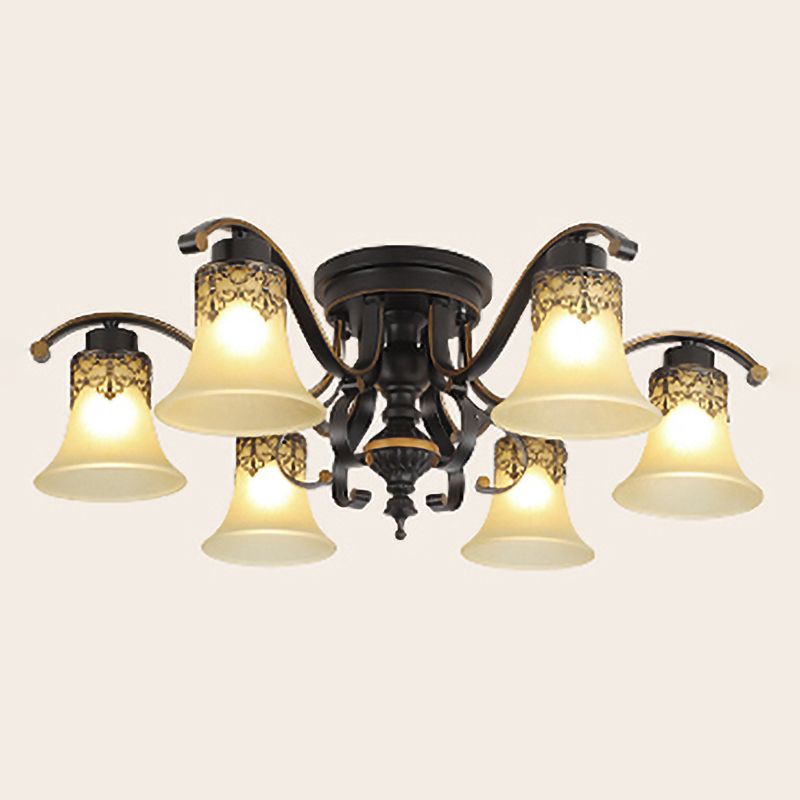 Plafonnier de Style traditionnel rétro, plafonnier en verre blanc pour chambre à coucher