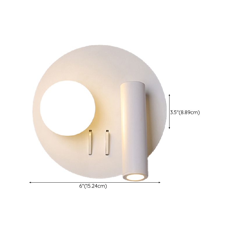 Modern LED Metal Wall Sconce Geometric Shape Wall Light with Acrylic Shade for Bedroom