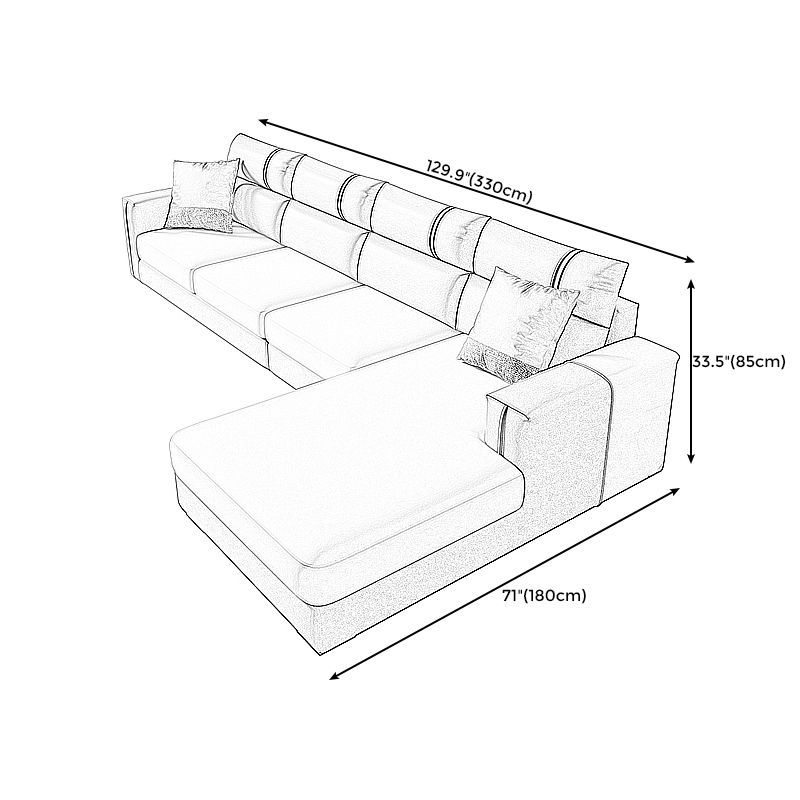Modern Sofa&Chaise with 70.86" D x37" W x 33.46" H 1 Chaise on Right Facing