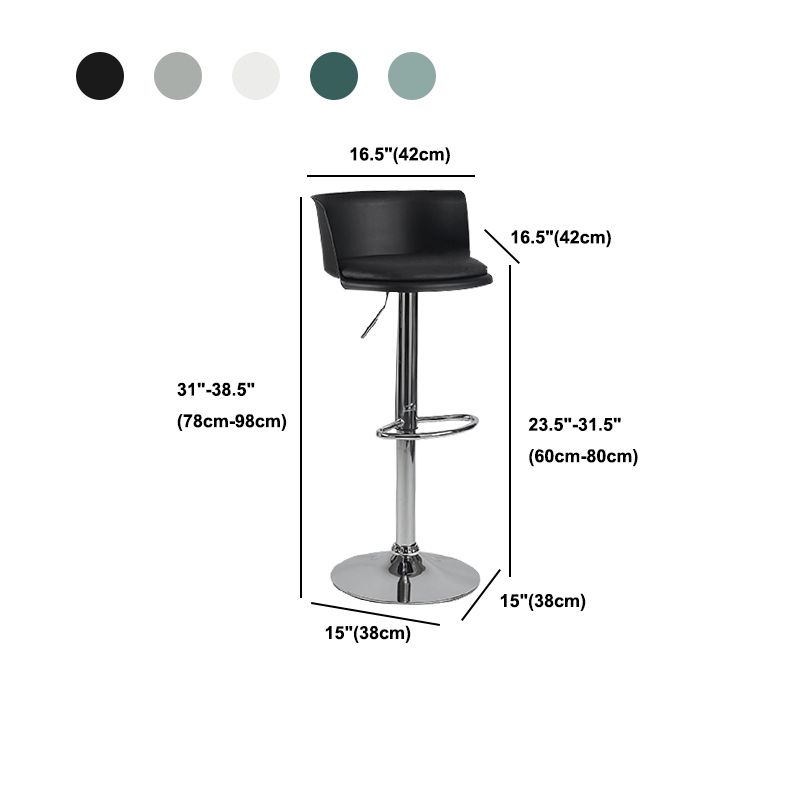 Metal Base Adjustable Height Bar Stool Contemporary Footrest Bar Stool