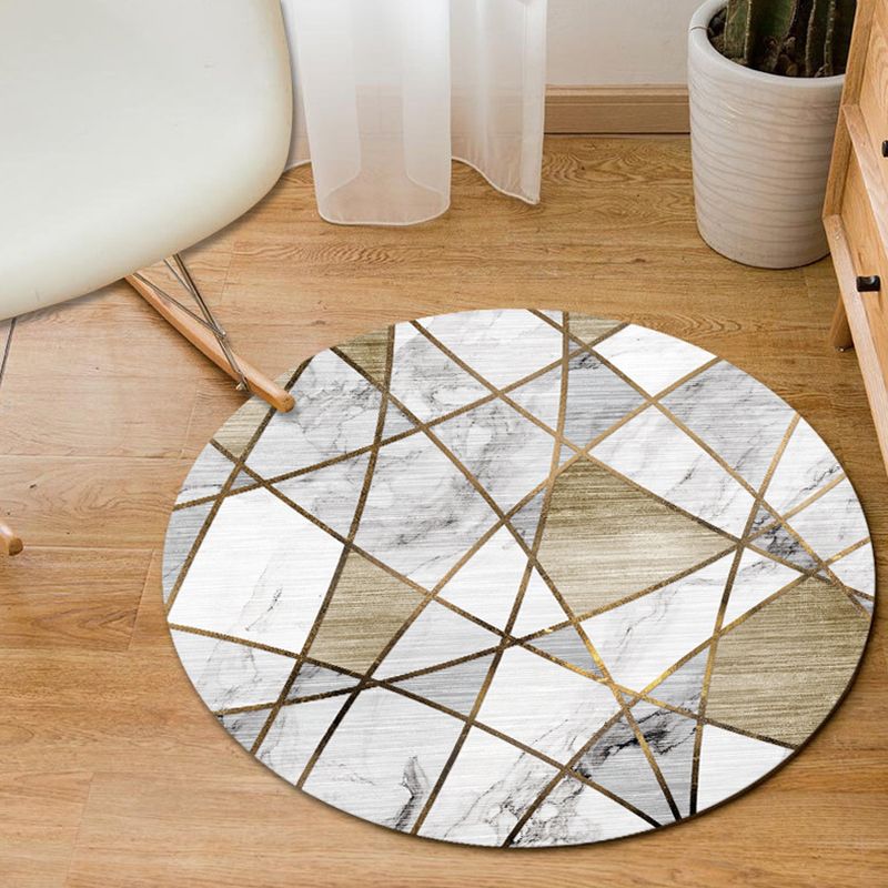 Modern Home Decor Rug Multi-Color Geometric Area Carpet Polypropylene Easy Care Machine Washable Rug