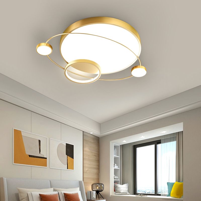 Orbit Form Schlafzimmer LED Deckenlampe Acryl Minimalistisch Flush Mount Lighting Halterung