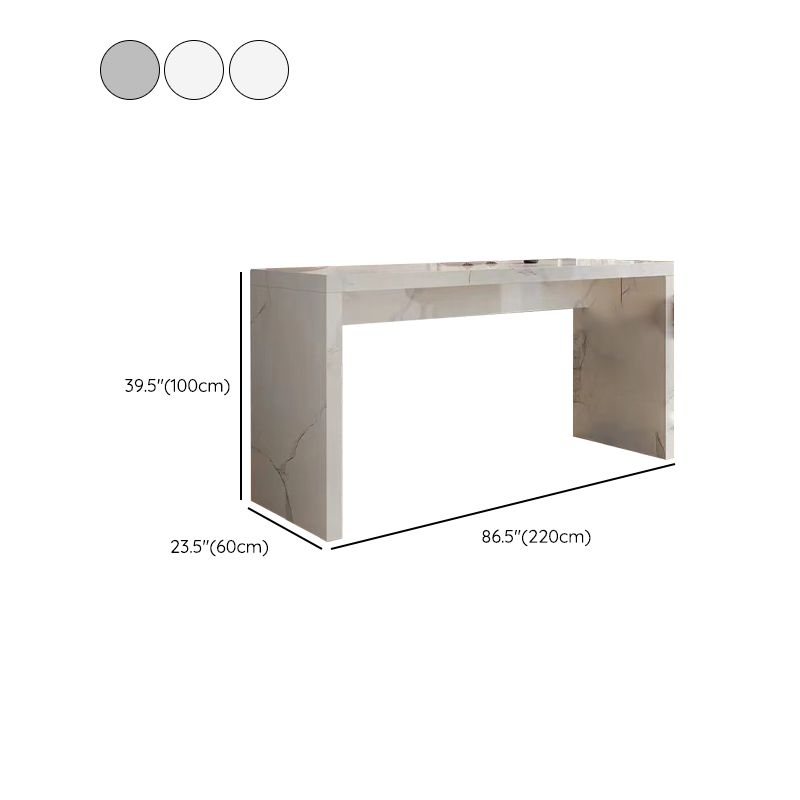 Modern Style Rectangle Stone Bistro Bar Desk Table for Living Room
