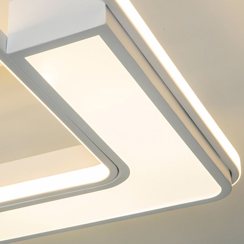 Weiße geometrische Deckenlüftungslampe moderne Acryl -LED -Halbblütenmontage Licht für Wohnzimmer