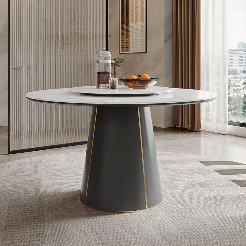 Modern Stone Furniture 1/2/5/7/9 Pcs Round Shape Dinette Table with Upholstered Chair