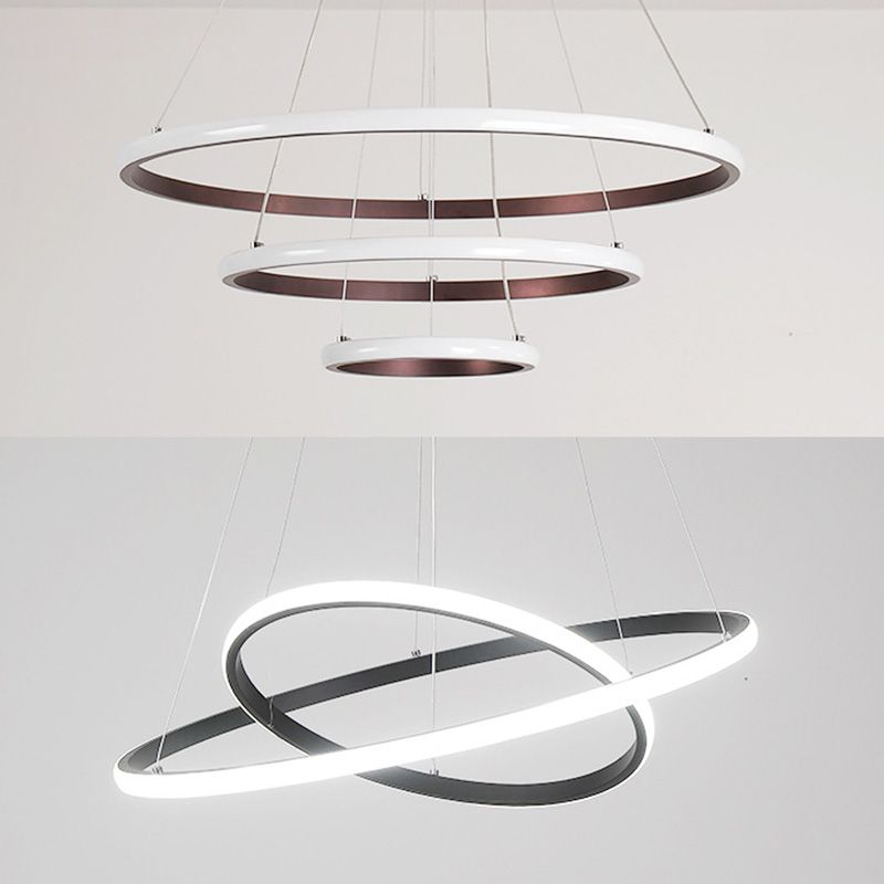 Contemporary Circle Pendant Light Fixture Aluminum Hanging Pendant Light for Living Room