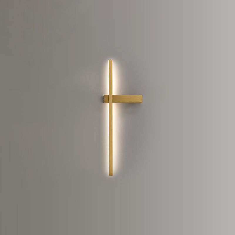 Brass Straight Wall Light Nordic Style 1 Light LED Wall Sconce for Living Room