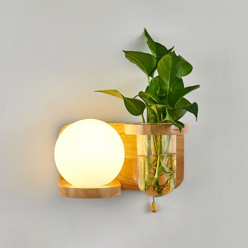 Nordic Creative Style Mur Mur Light Tifce Wood Wall Lampe