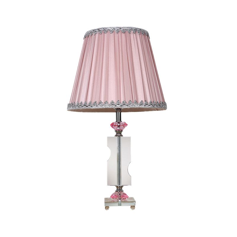 1 tête de salon de bureau modernisme modernisme table rose clair avec une teinte en tissu plissé