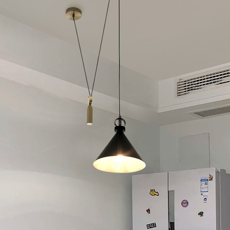 Metal Conical Hanging Light Kit Simplicity Style Down Lighting Pendant for Bedroom