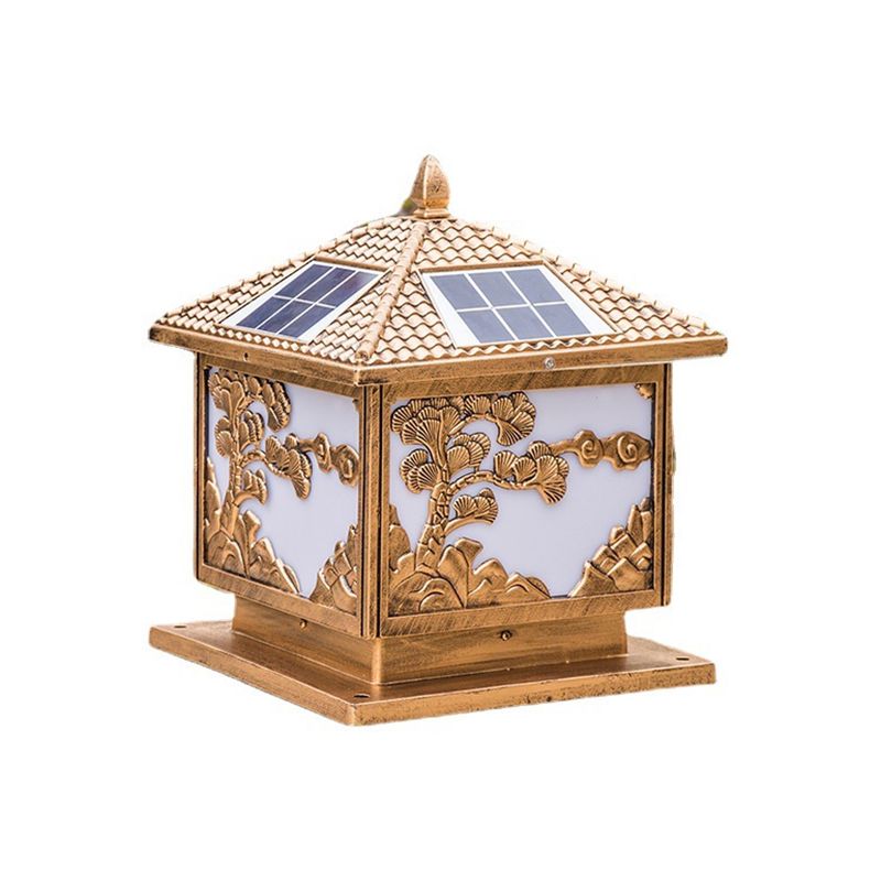 Minimalist LED Solar Lighting Fixture with Acrylic Shade for Backyard