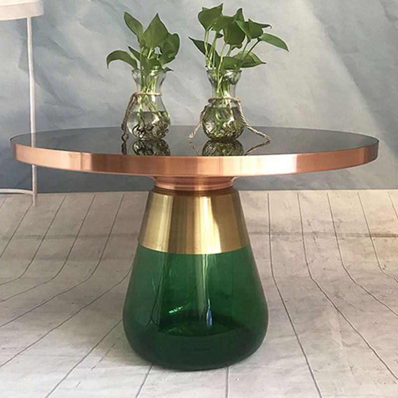 29.53 inch Wide Contemporary Sofa Side Accent Table Glass Round Side End Table