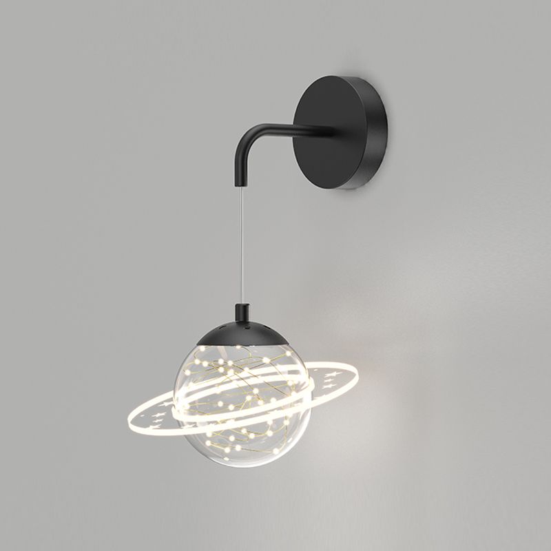 Ball Shape Glass Wall Light Modern Style Multi Lights Wall Mount Light