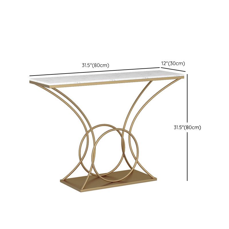 Marble Glam Console Table 31.5" Tall 1-shelf Accent Table for Hall