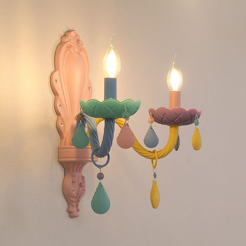 2 Lights Metal Wall Mounted Wall Lights Modern Exposed Bulb Wall Sconces Lighting Fixtures for Dining Room