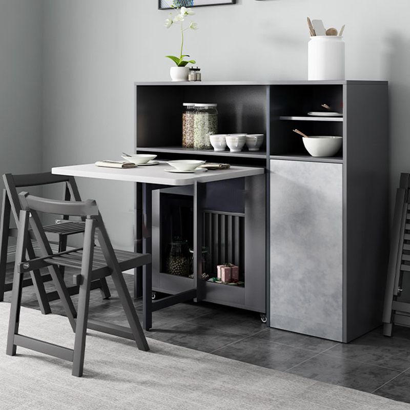 Rectangle Mid-Century Modern Dining Table Grey Base Table for Dining Room