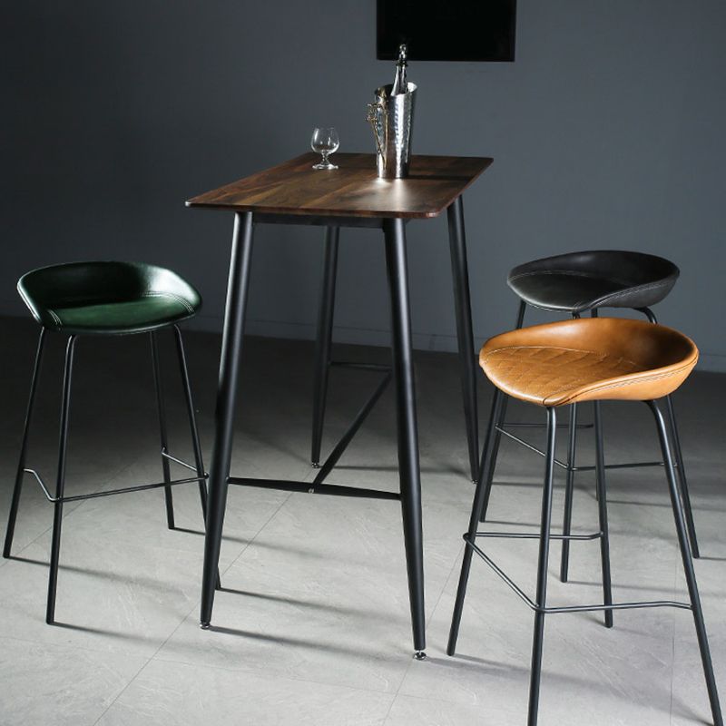 Indoor Modern Rectangle Trestle Bar Dining Table with Metal Legs