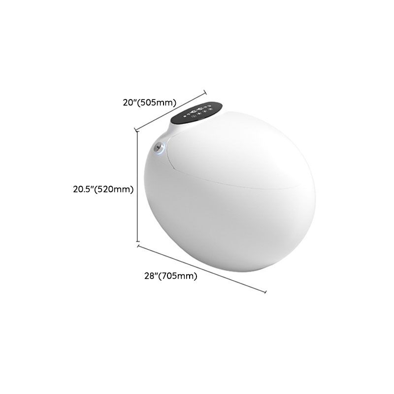 Round White Floor Mount Bidet with Heated Seat and Warm Air Dryer