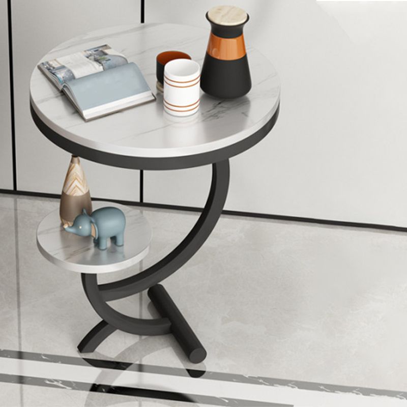 23.6" Tall Modern Style Sofa Side Accent Table Metal Abstract End Table