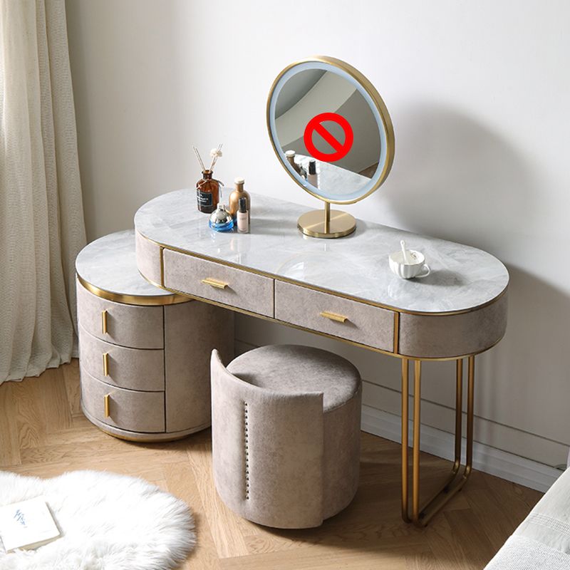 Wooden and Slate Makeup Vanity Desk Table Glam Makeup Vanity Desk