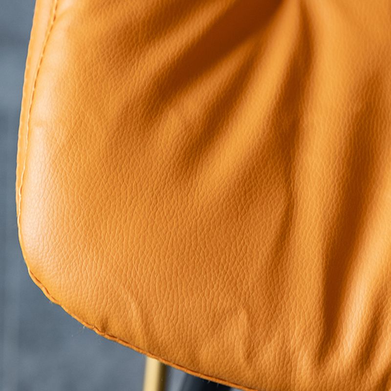 Scandinavian Leather Metal Counter Stools Black Low Back Bar Stools with Footrest