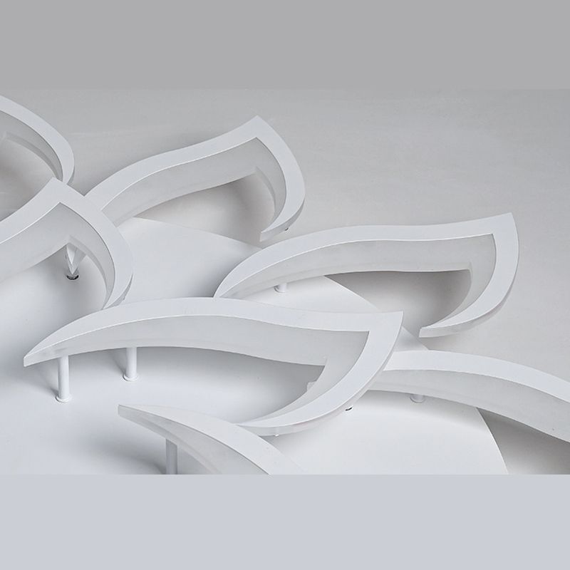 Radial Acrylic Semi Flush Mount Ceiling Light Semi Flush Modern Multi-head Bedroom Semi Flush
