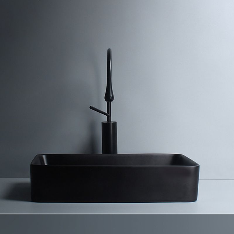 Modern Vessel Lavatory Sink Porcelain with Faucet and Basin Bathroom Sink