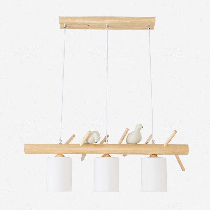 Modern Island Lighting Cylinder Glass Chandelier Light Fixture for Dining Room