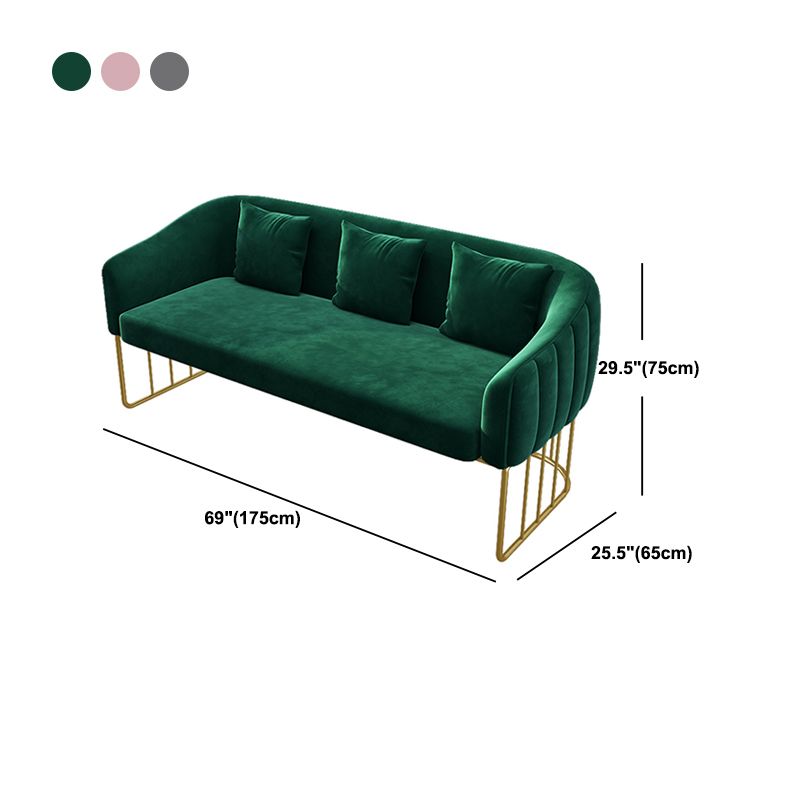 25.59" W x 29.52" H Velvet Tuxedo Arm Sofa Contemporary Standard Sofa with Tight Back