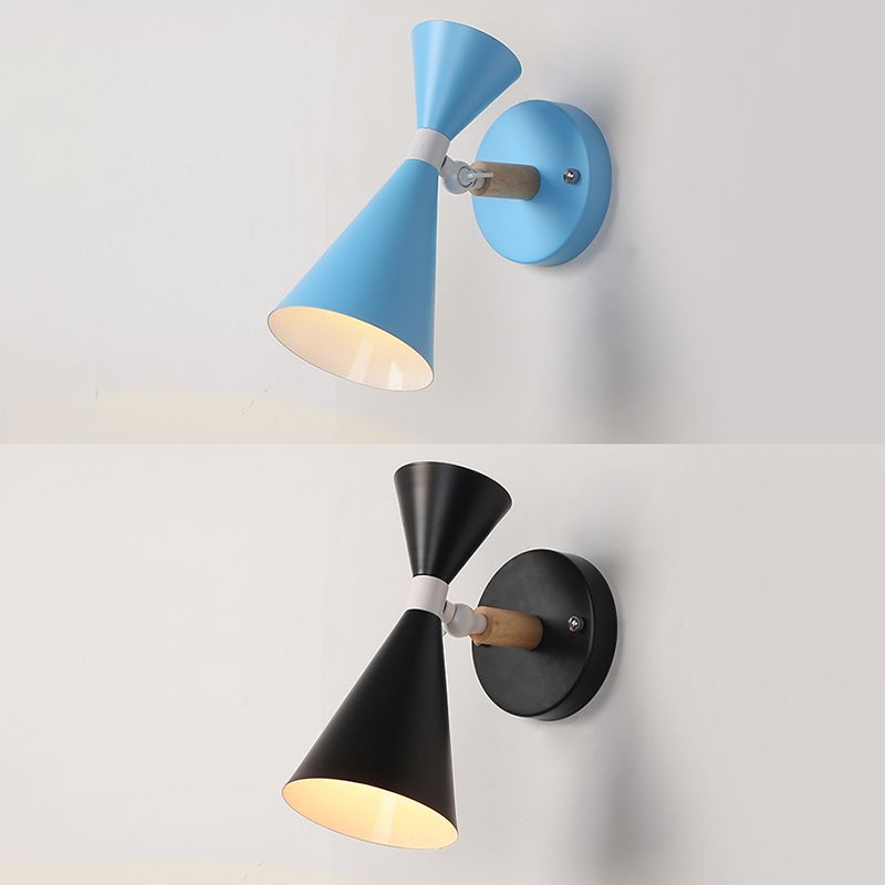 Modern Wall Lights Double Cone-Shaped Wall Sconces Metal 1 Light Sconce Light