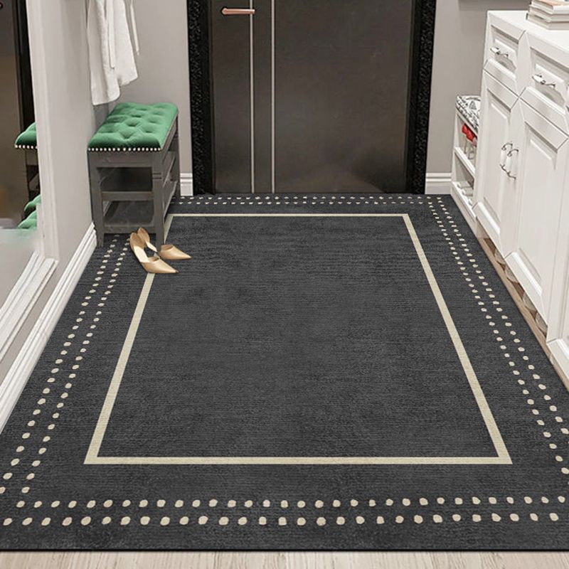 Dark Tone Simplicity Area Carpet Polyester Metal Lines Indoor Rug Anti-Slip Backing Carpet for Living Room