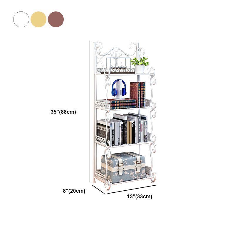 Contemporary Metal Book Shelf Folding Open Back Bookshelf Shelves Included