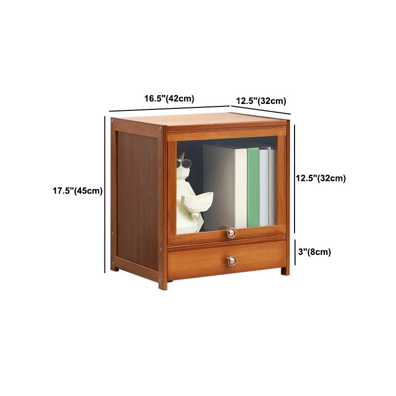 Brown Shelf Bookcase with Doors Standard Bookcase for Office